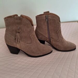 Next Beige Suede Ankle Booties